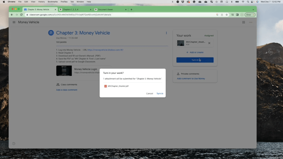 Google Classroom_ Student7 Turn In Button Google Classroom_ Student7 Turn In Button